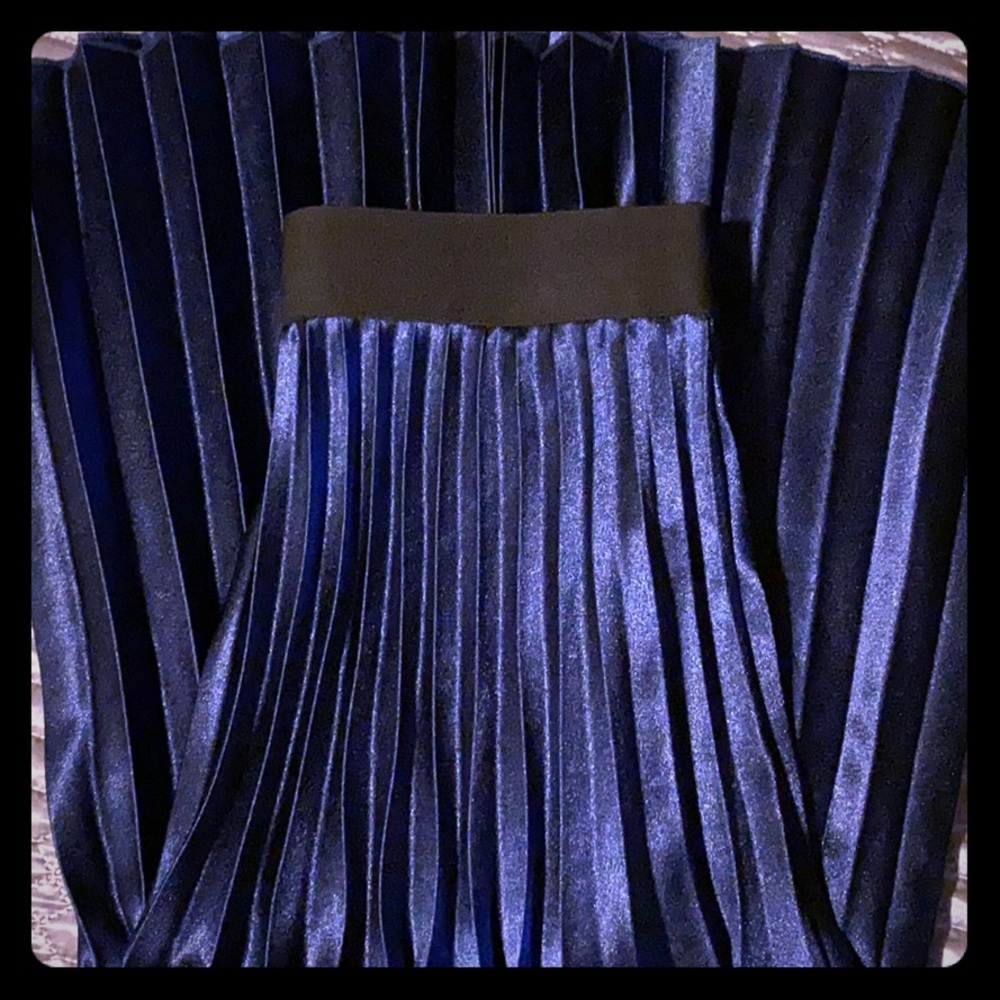 Blue metallic skirt